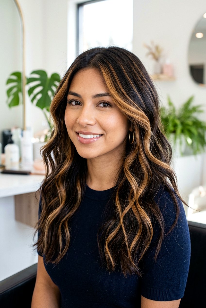 Chunky caramel highlights on dark hair - 20 caramel highlights on dark hair - 20 caramel highlights on dark hair