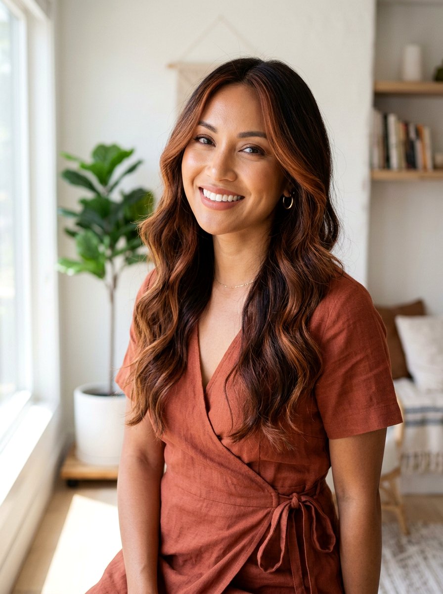 Cinnamon Auburn Balayage for Warm Skin Tones - 20 warm cinnamon brunette balayage - 20 warm cinnamon brunette balayage