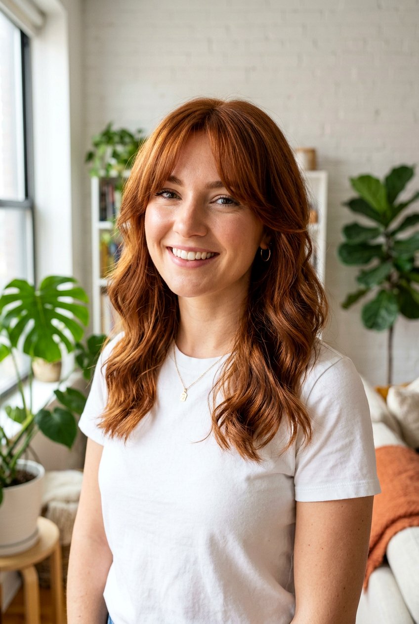 Cinnamon Auburn Hair With Curtain Bangs - 20 cinnamon auburn hair color - 20 cinnamon auburn hair color