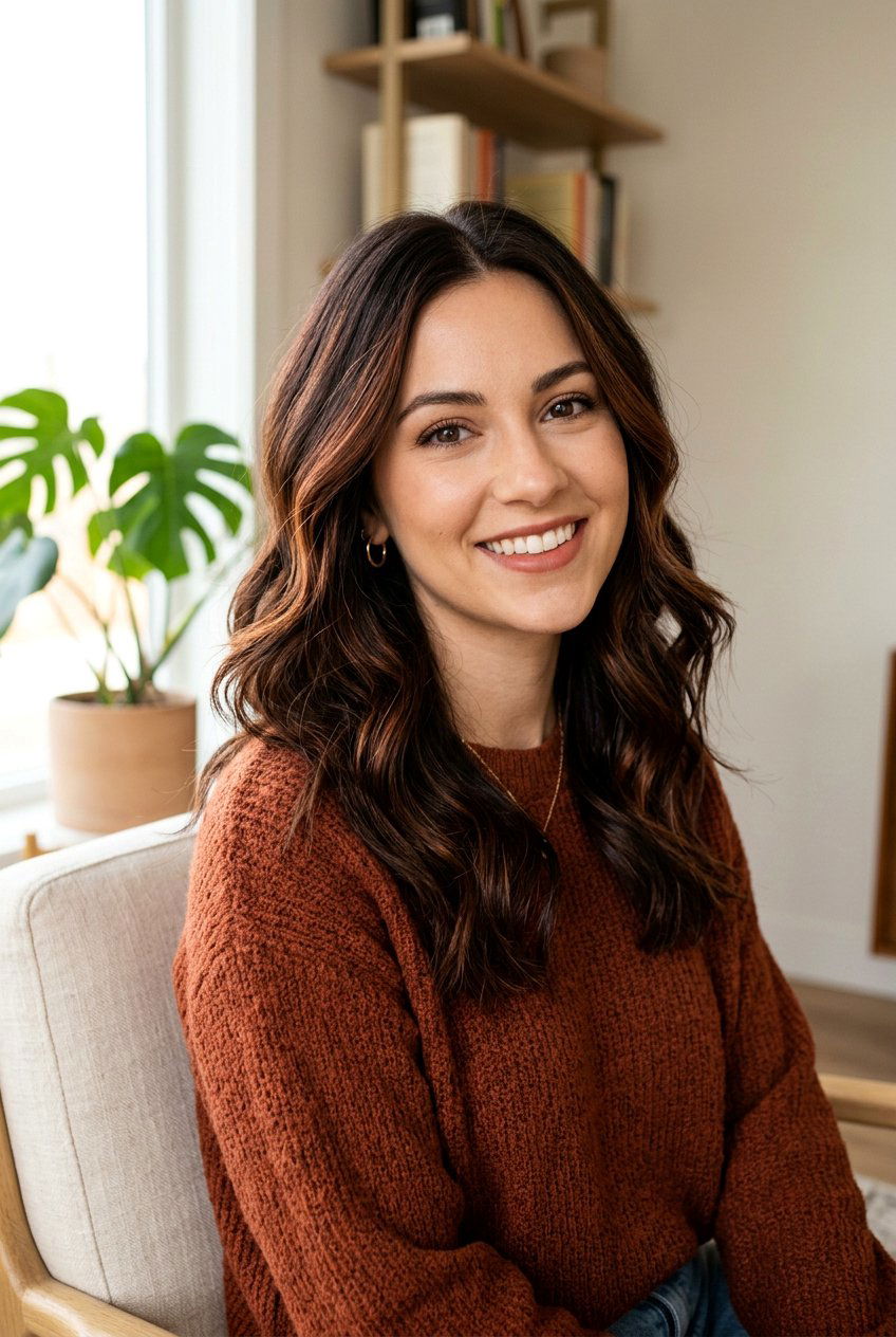 Cinnamon Babylights On Dark Brown Hair - 20 babylights for dark brunette hair - 20 babylights for dark brunette hair