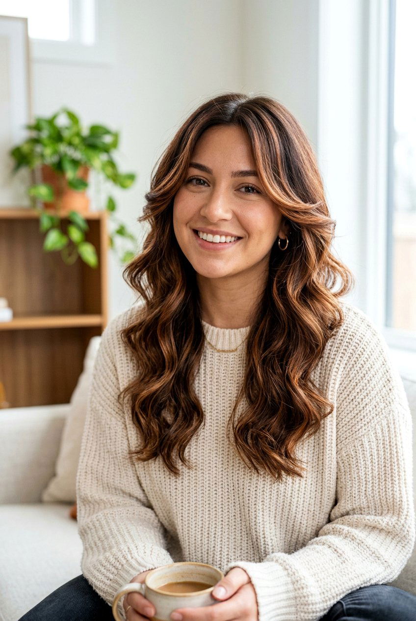 Cinnamon Balayage On Brown Hair With Face Framing Layers - 20 cinnamon balayage on brown hair - 20 cinnamon balayage on brown hair