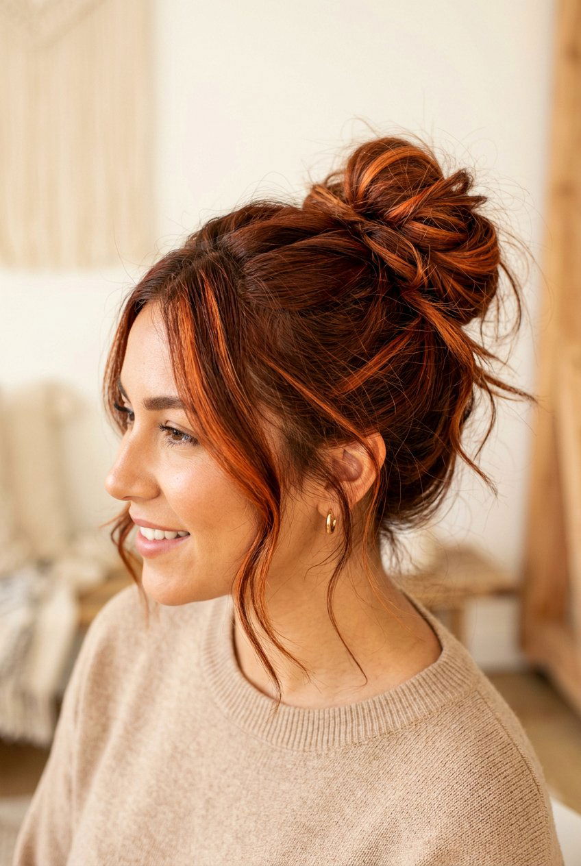 Cinnamon Brown Hair With Copper Ribbons - 20 chestnut brunette with copper ribbons - 20 chestnut brunette with copper ribbons