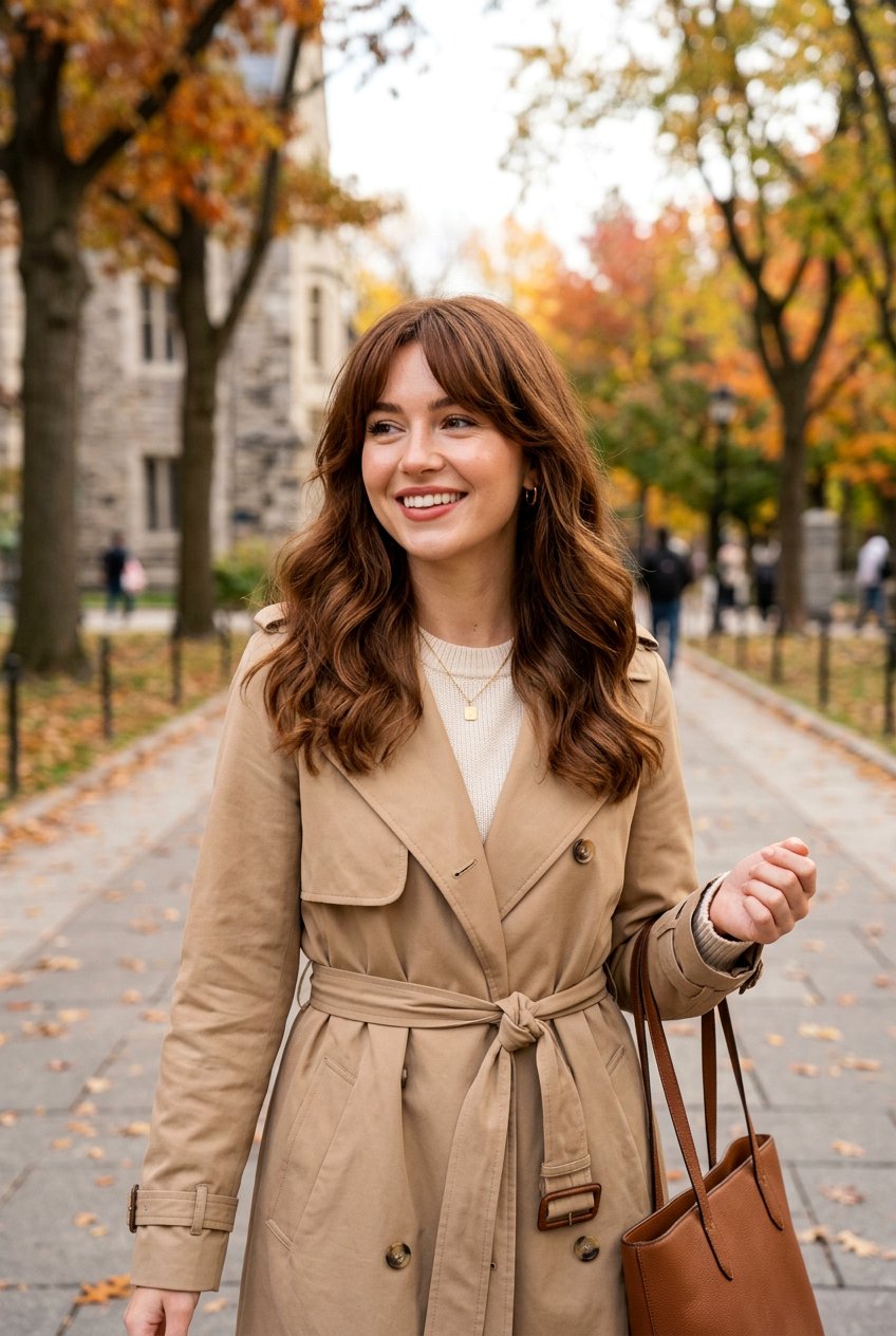 Cinnamon Brown Hair With Curtain Bangs - 20 autumn cinnamon brown hair color - 20 autumn cinnamon brown hair color