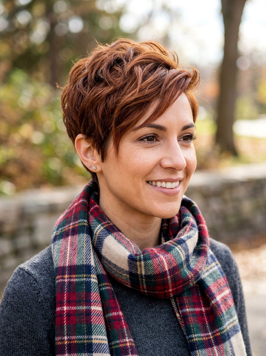 Cinnamon Brown Pixie Cut - 20 red brown hair color for winter - 20 red brown hair color for winter