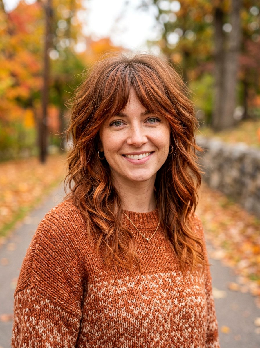 Cinnamon Brown Shag Haircut - 20 shag hair color ideas for brunettes - 20 shag hair color ideas for brunettes