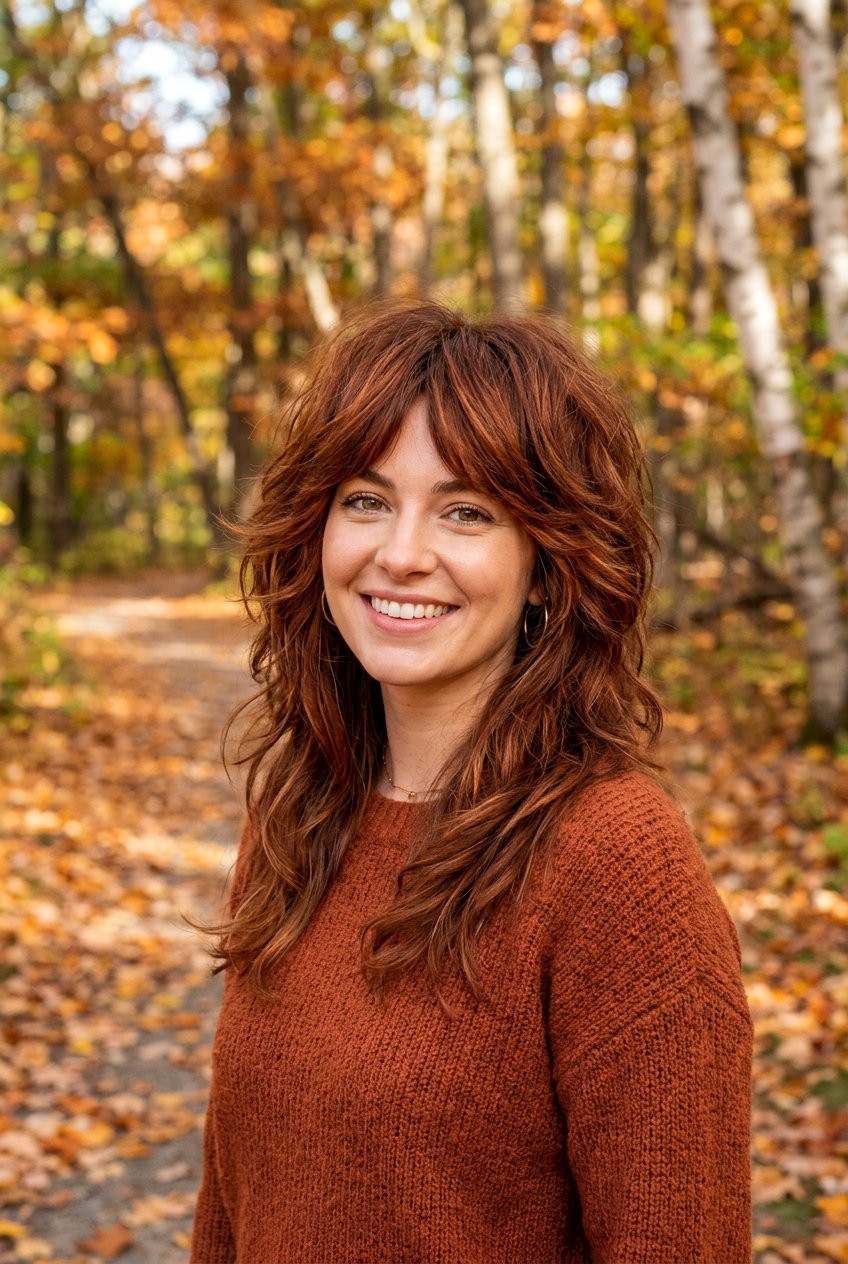 Cinnamon Brown Shag - 20 brunette shag hair color ideas - 20 brunette shag hair color ideas