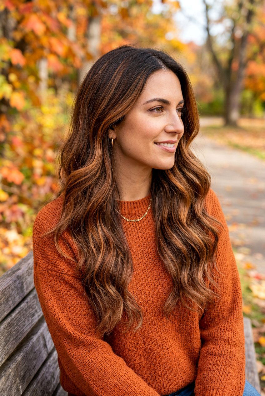 Cinnamon Brunette Balayage Root Melt - 20 brunette balayage with root melt - 20 brunette balayage with root melt
