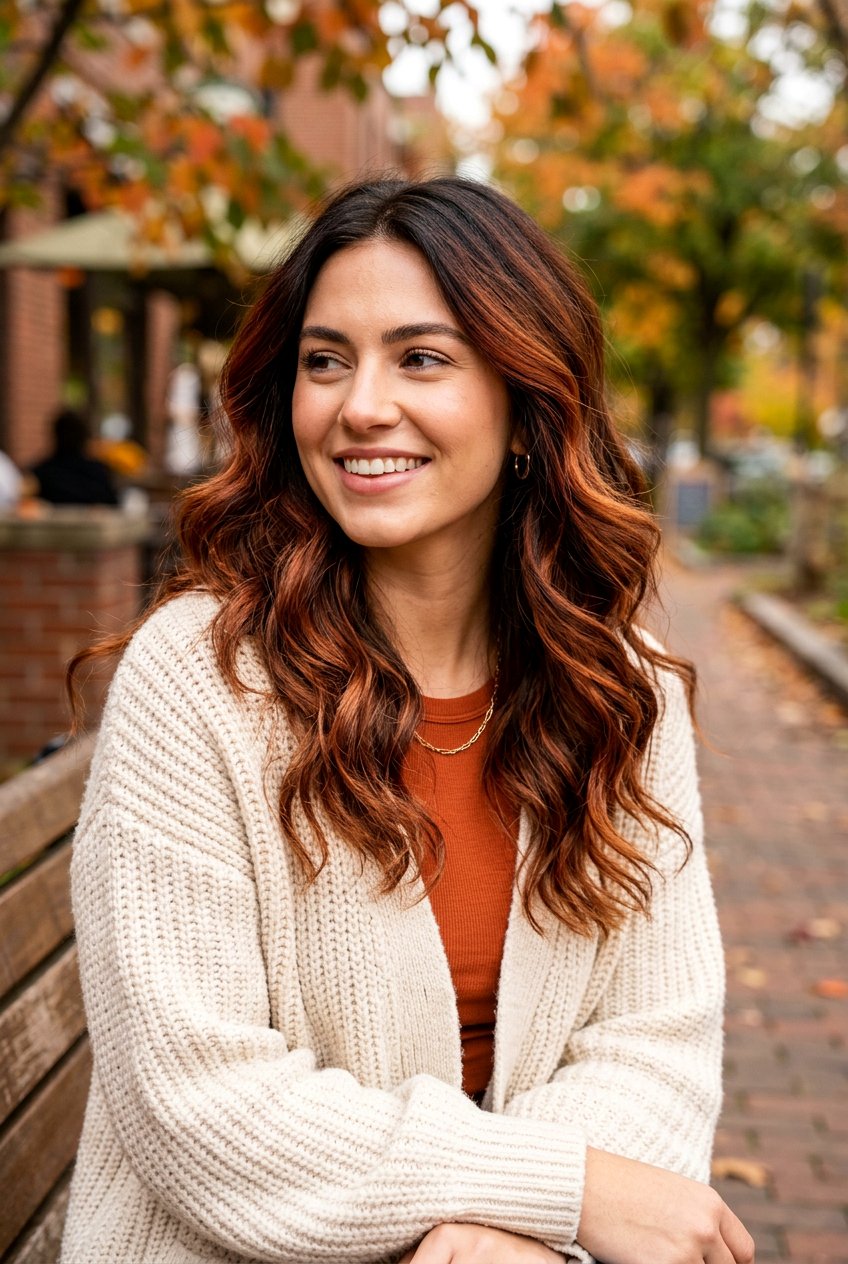 Cinnamon Brunette Balayage With Root Melt - 20 brunette balayage with root melt - 20 brunette balayage with root melt