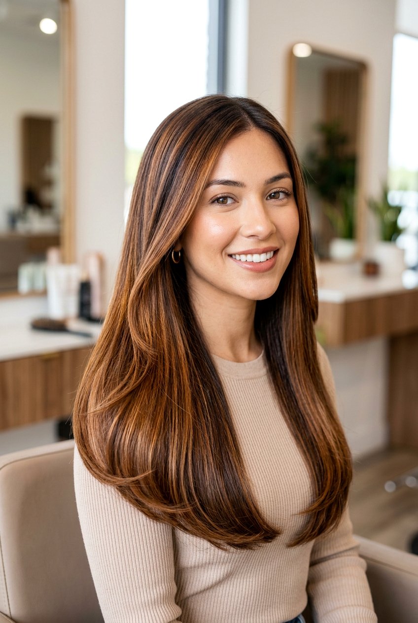 Cinnamon Cookie Butter Straight Blowout - 20 cinnamon cookie butter hair - 20 cinnamon cookie butter hair