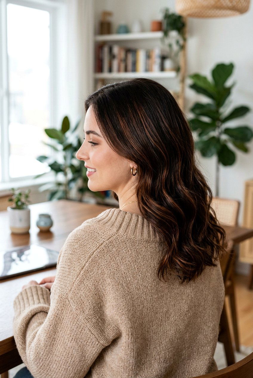 Cinnamon Copper Babylights on Dark Brown Hair - 20 cinnamon copper babylights - 20 cinnamon copper babylights