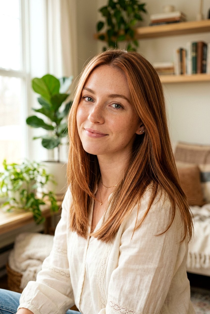 Cinnamon Copper Babylights on Fine Hair - 20 cinnamon copper babylights - 20 cinnamon copper babylights