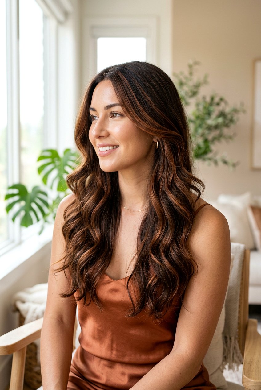 Cinnamon Copper Babylights on Long Hair - 20 cinnamon copper babylights - 20 cinnamon copper babylights