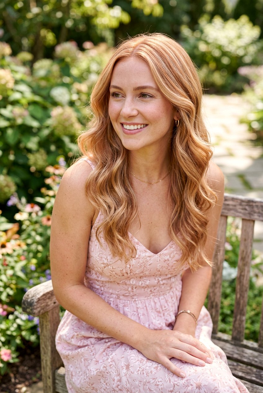 Cinnamon Copper Babylights on Strawberry Blonde Hair - 20 cinnamon copper babylights - 20 cinnamon copper babylights