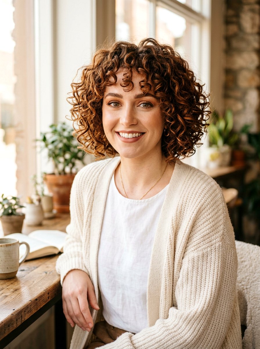 Cinnamon Copper Curly Bob - 20 copper curly bob color ideas - 20 copper curly bob color ideas