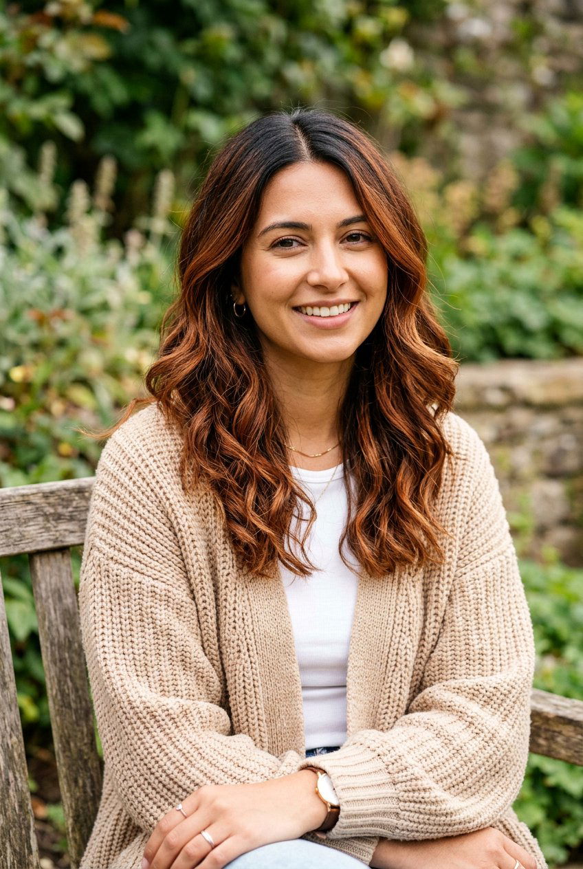 Cinnamon Highlights With Dark Roots on Dark Hair - 20 cinnamon highlights on dark hair - 20 cinnamon highlights on dark hair