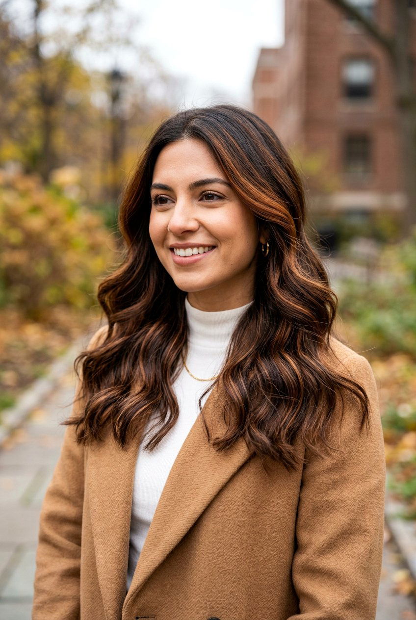 Cinnamon Highlights With Lowlights on Dark Hair - 20 cinnamon highlights on dark hair - 20 cinnamon highlights on dark hair