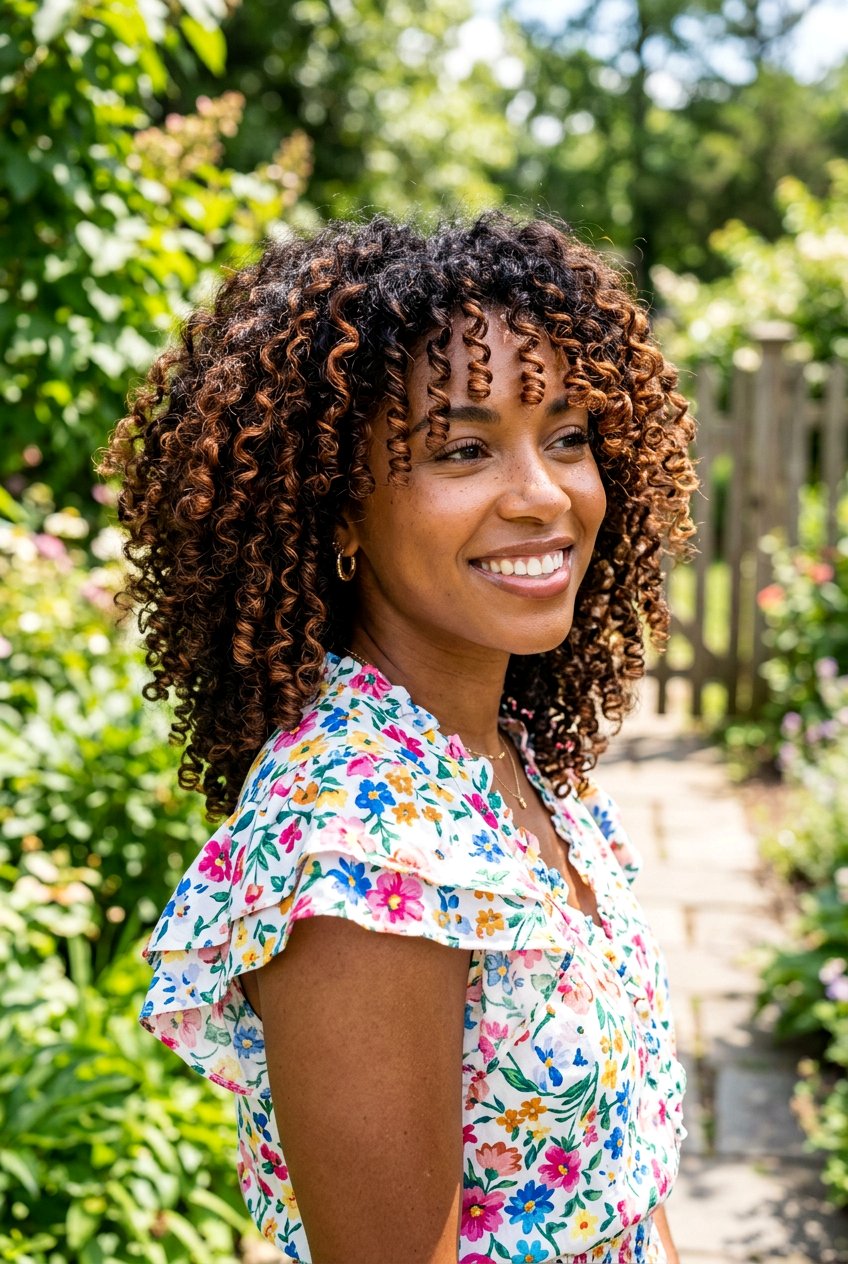 Cinnamon Highlights on Dark Curly Hair - 20 cinnamon highlights on dark hair - 20 cinnamon highlights on dark hair