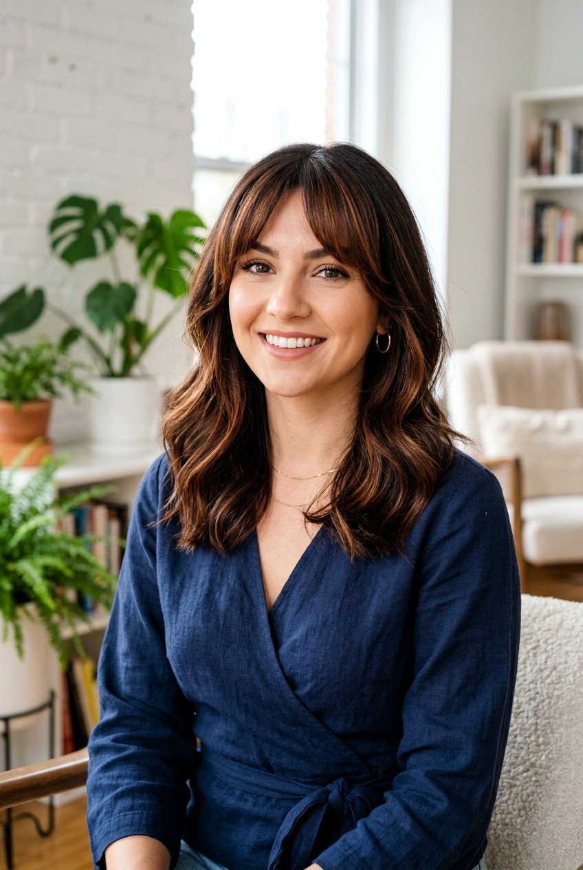 Cinnamon Highlights on Dark Hair With Bangs - 20 cinnamon highlights on dark hair - 20 cinnamon highlights on dark hair