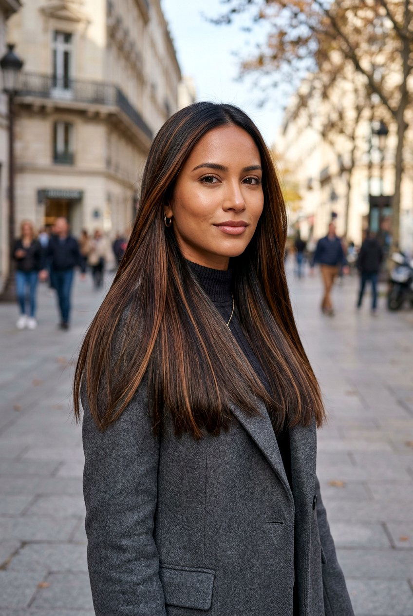 20 Best Cinnamon Highlights on Dark Hair Ideas for 2024