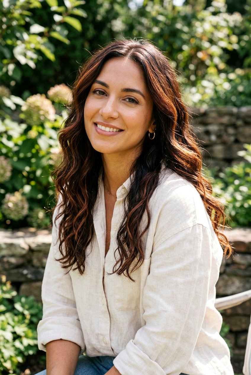 Cinnamon Highlights on Dark Wavy Hair - 20 cinnamon highlights on dark hair - 20 cinnamon highlights on dark hair