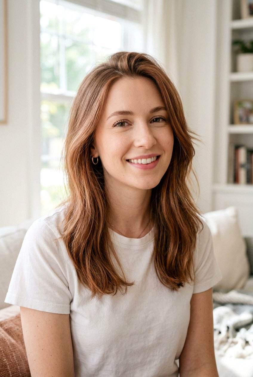 Cinnamon Red Babylights On Fine Hair - 20 cinnamon red highlights - 20 cinnamon red highlights