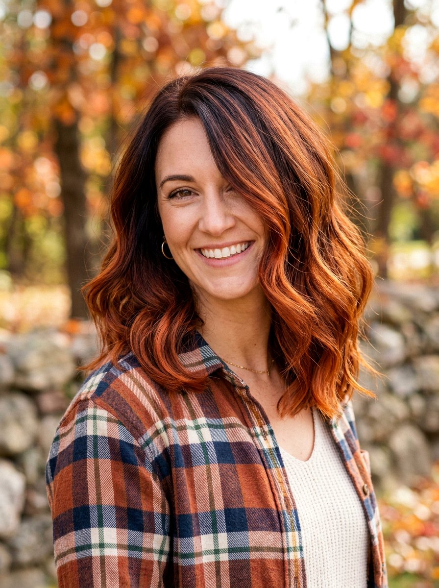 Cinnamon Red Balayage Collarbone Length Hair - 20 red balayage for shoulder length hair - 20 red balayage for shoulder length hair