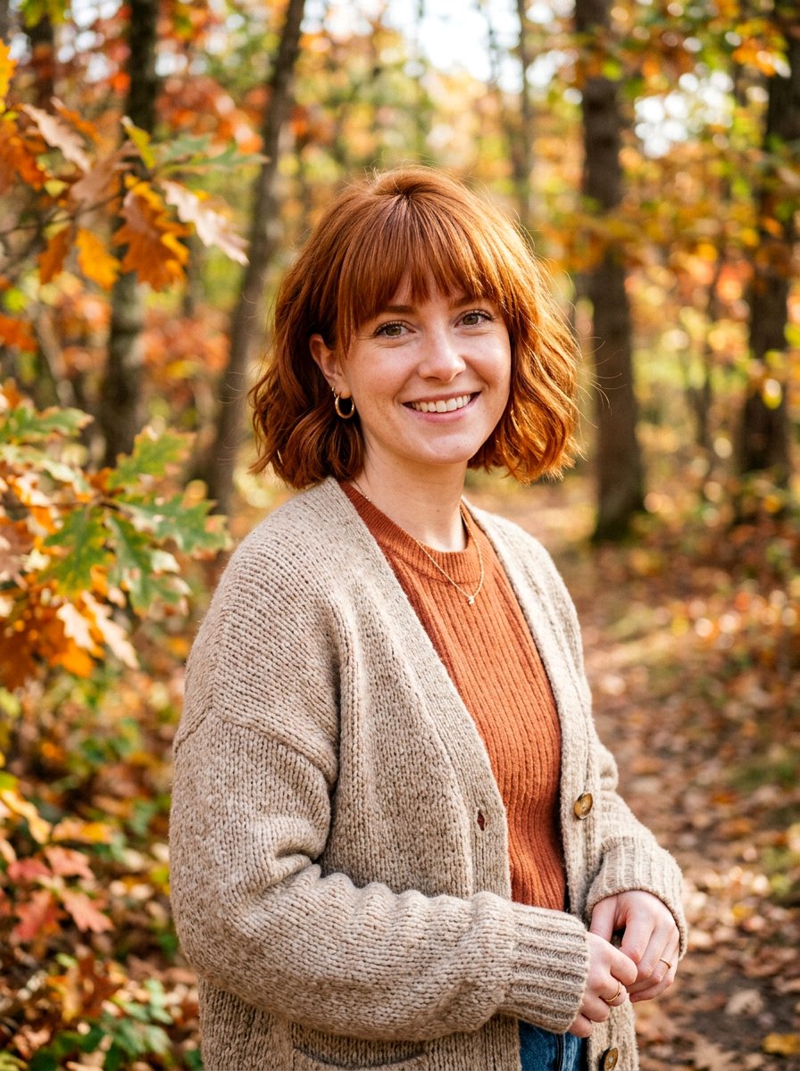 Cinnamon Red Bob With Bangs - 20 red bob hair color ideas - 20 red bob hair color ideas