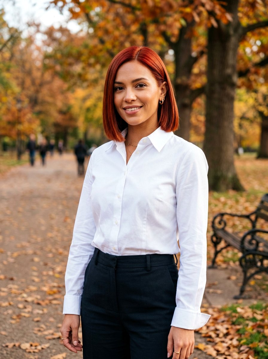 Cinnamon Red Gloss Blunt Cut - 20 red gloss hair color ideas - 20 red gloss hair color ideas