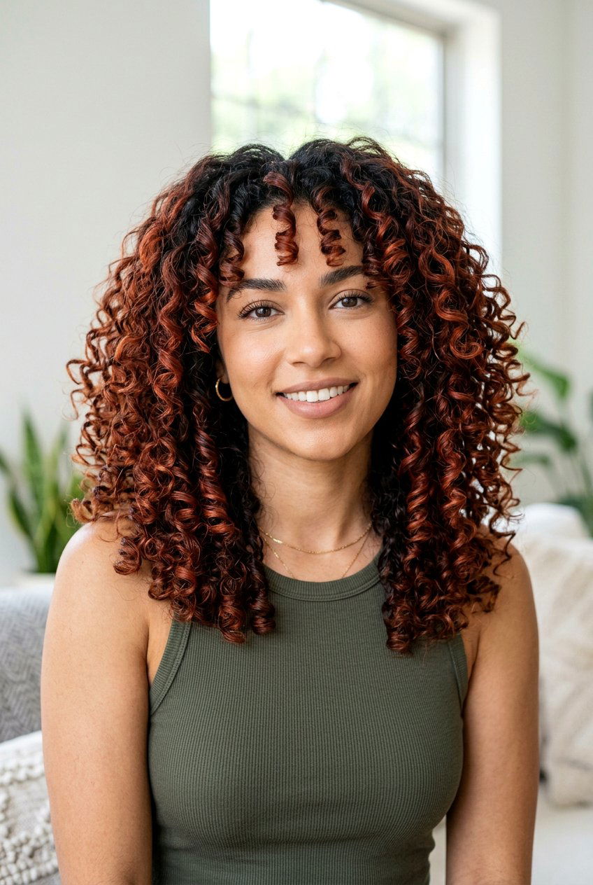 Cinnamon Red Highlights On Curly Hair - 20 cinnamon red highlights - 20 cinnamon red highlights