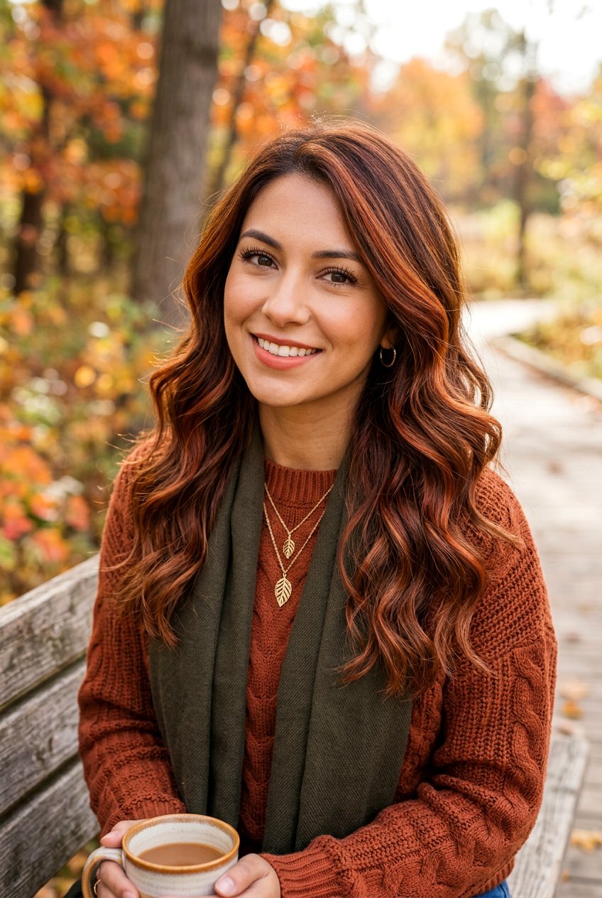 Cinnamon Red Highlights On Warm Brown Hair - 20 cinnamon red highlights - 20 cinnamon red highlights