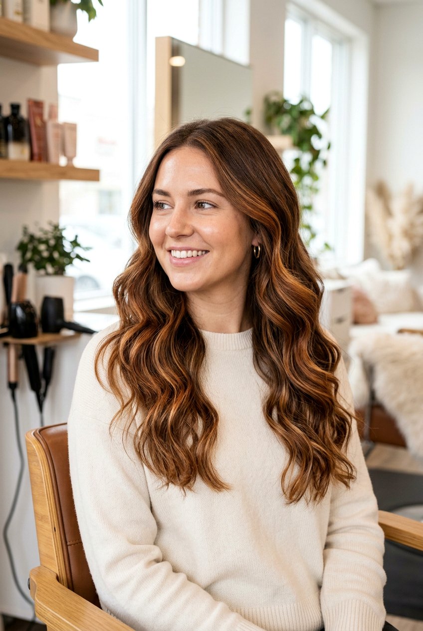 Cinnamon Swirl Balayage on Brown Hair - 20 cinnamon swirl hair color - 20 cinnamon swirl hair color