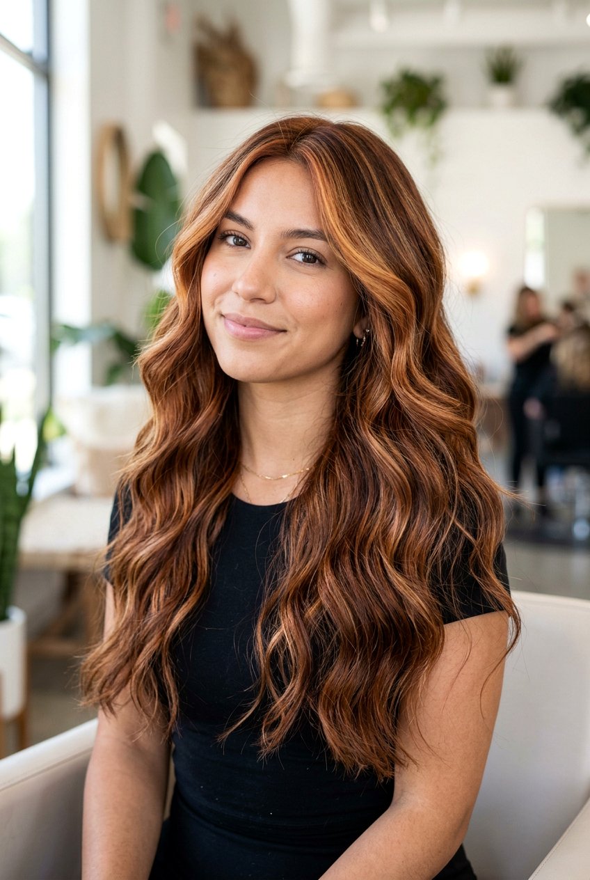 Cinnamon Swirl Hair with Caramel Lowlights - 20 cinnamon swirl hair color - 20 cinnamon swirl hair color