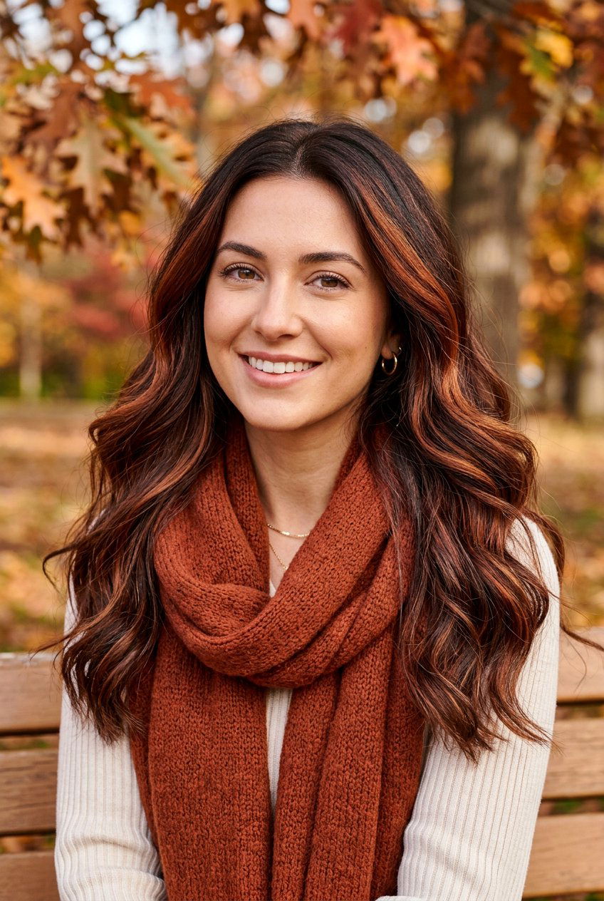 Cinnamon and Auburn Highlights on Dark Hair - 20 cinnamon highlights on dark hair - 20 cinnamon highlights on dark hair