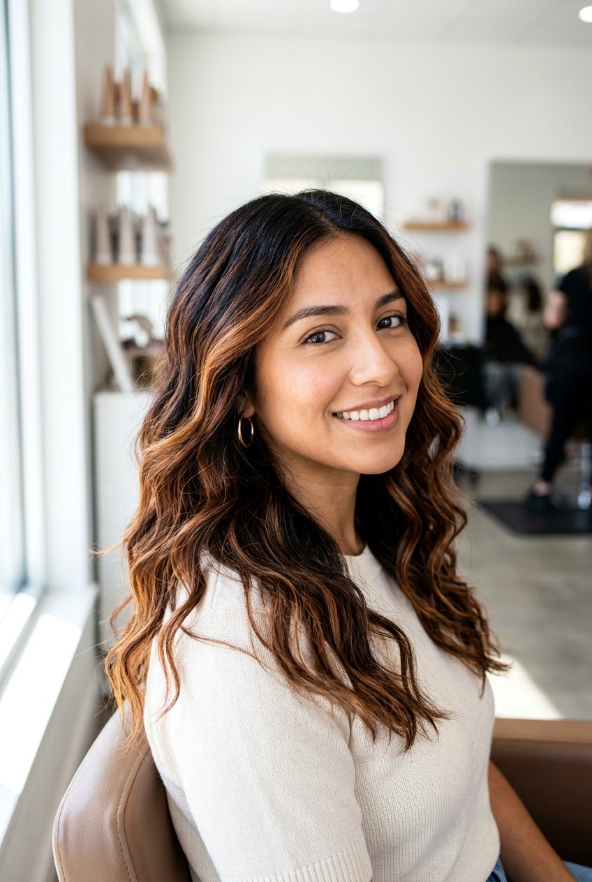 Cinnamon and honey highlights - 20 honey highlights on dark hair - 20 honey highlights on dark hair