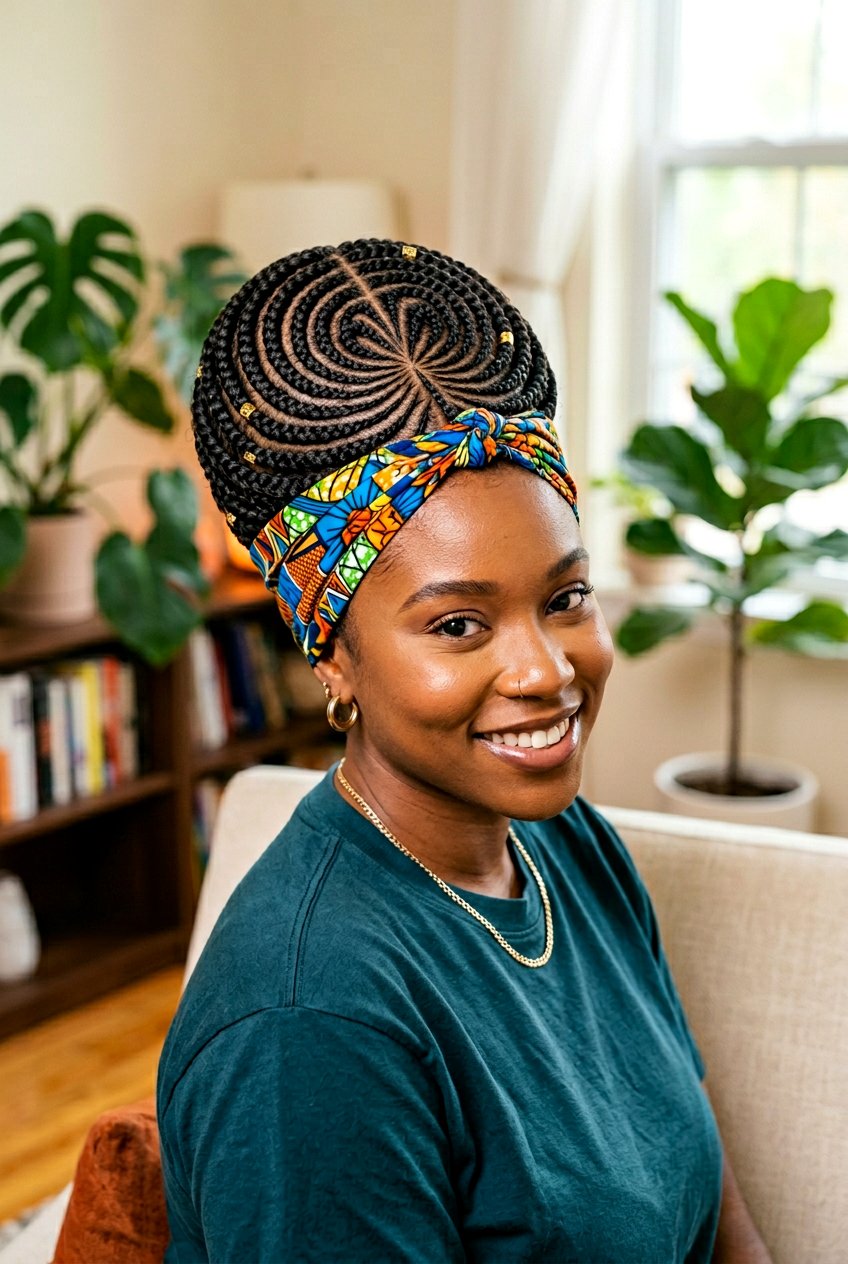 Circular Pattern Braids - 20 curved cornrow braid styles - 20 curved cornrow braid styles