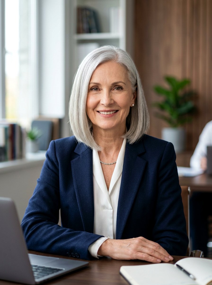 Classic A Line Bob - 20 short bob with volume for older women - 20 short bob with volume for older women