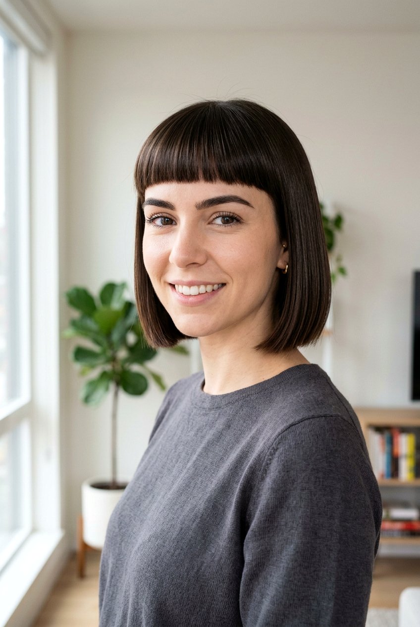 Classic Baby Bangs Bob - 20 baby bangs haircut for women - 20 baby bangs haircut for women