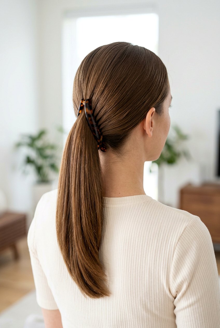 Classic Banana Clip Ponytail - 20 banana clip hairstyles - 20 banana clip hairstyles