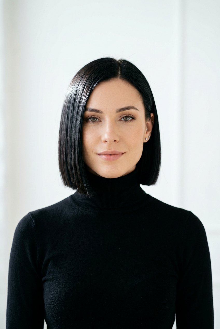 Classic Blunt Glass Hair Bob - 20 glass hair haircut - 20 glass hair haircut