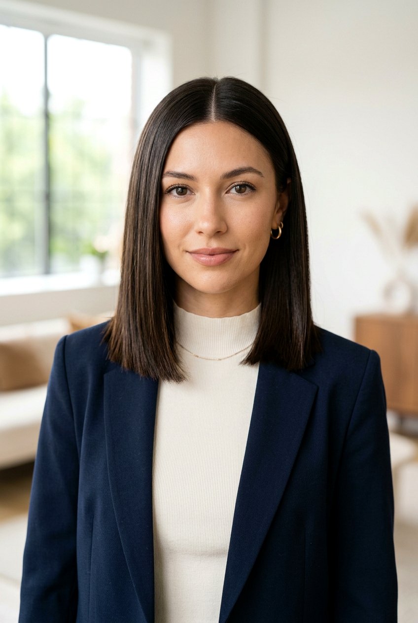 Classic Blunt Lob With Center Part - 20 blunt lob with center part - 20 blunt lob with center part