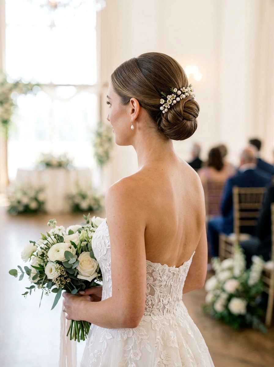 Classic Bridal Chignon Updo - 20 glamorous bridal hairstyle ideas - 20 glamorous bridal hairstyle ideas