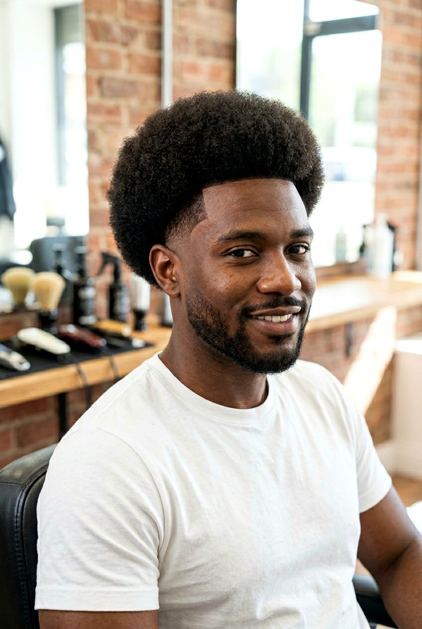 Classic Burst Fade Afro - 20 burst fade afro haircut - 20 burst fade afro haircut