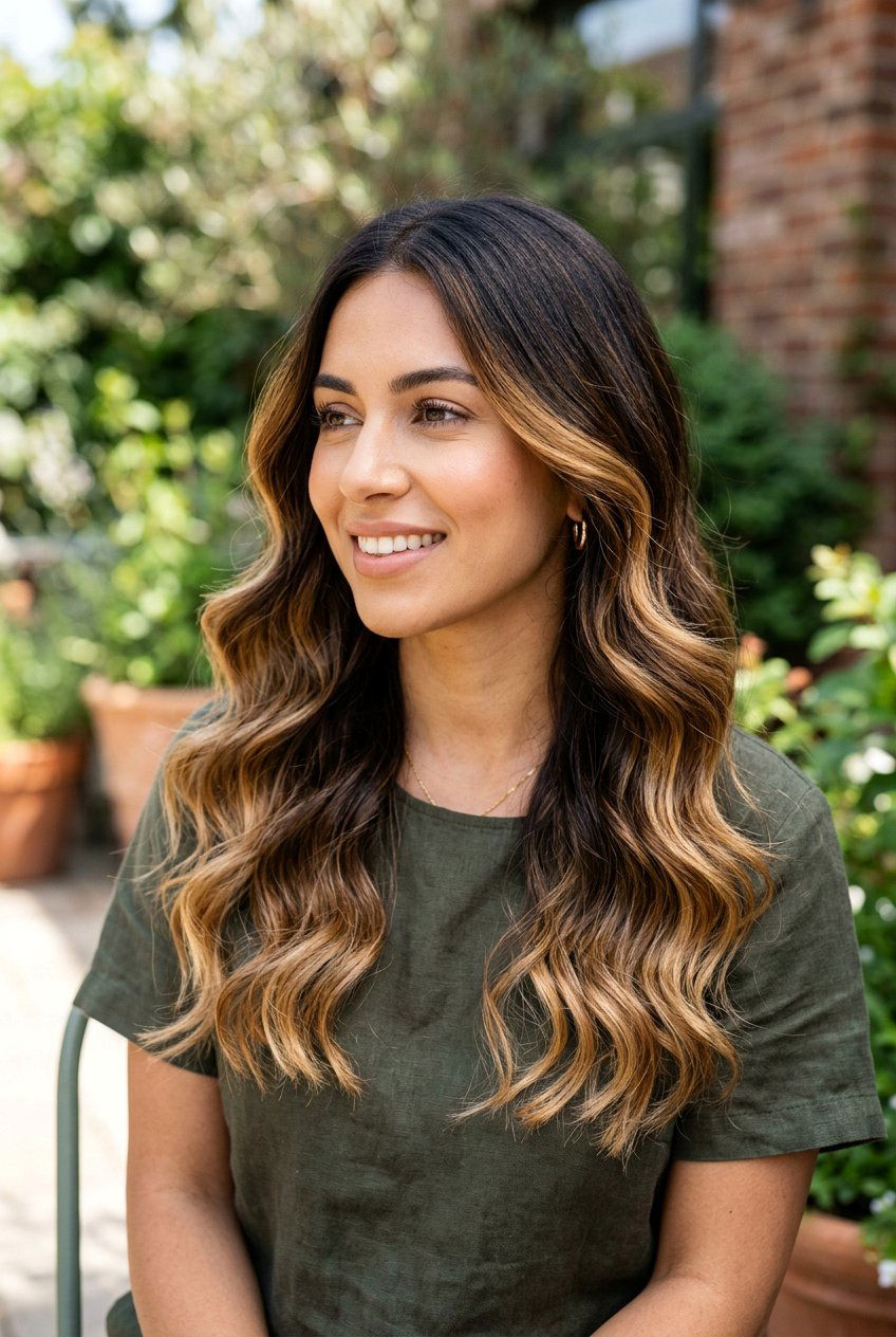 Classic Caramel Balayage On Dark Brown Hair - 20 caramel balayage for warm skin tones - 20 caramel balayage for warm skin tones