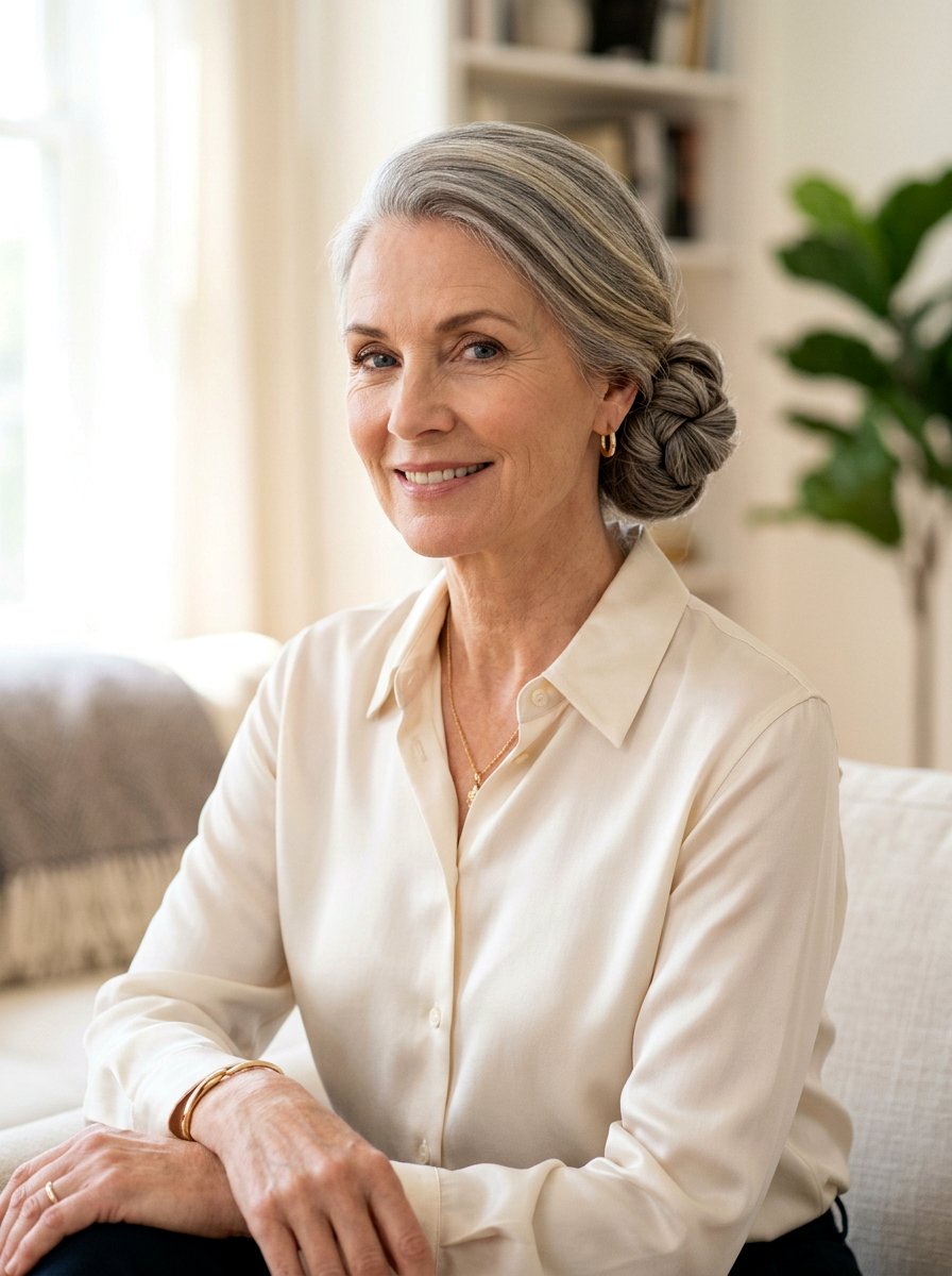 Classic Chignon - 20 interview hairstyle for mature women - 20 interview hairstyle for mature women