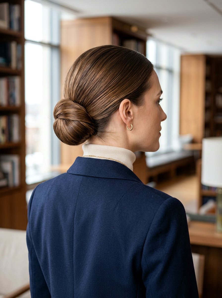 Classic Chignon - 20 simple hairstyle for work dinner - 20 simple hairstyle for work dinner