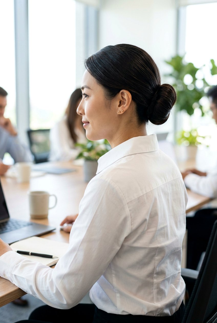 Classic Chignon Bun For Office - 20 sleek work bun hairstyles - 20 sleek work bun hairstyles