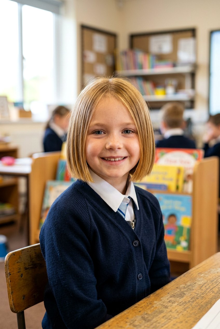 Classic Chin Length Bob - 20 school bob for little girls - 20 school bob for little girls