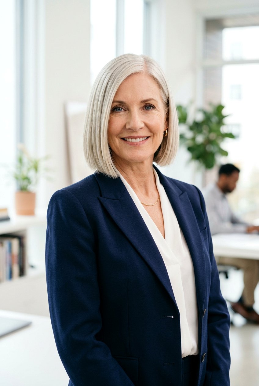 Classic Chin Length Bob - 20 business casual bob for mature women - 20 business casual bob for mature women