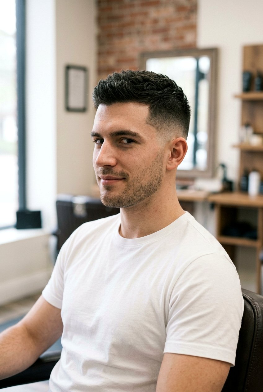 Classic Crew Cut - 20 mens haircut for round face - 20 men’s haircut for round face