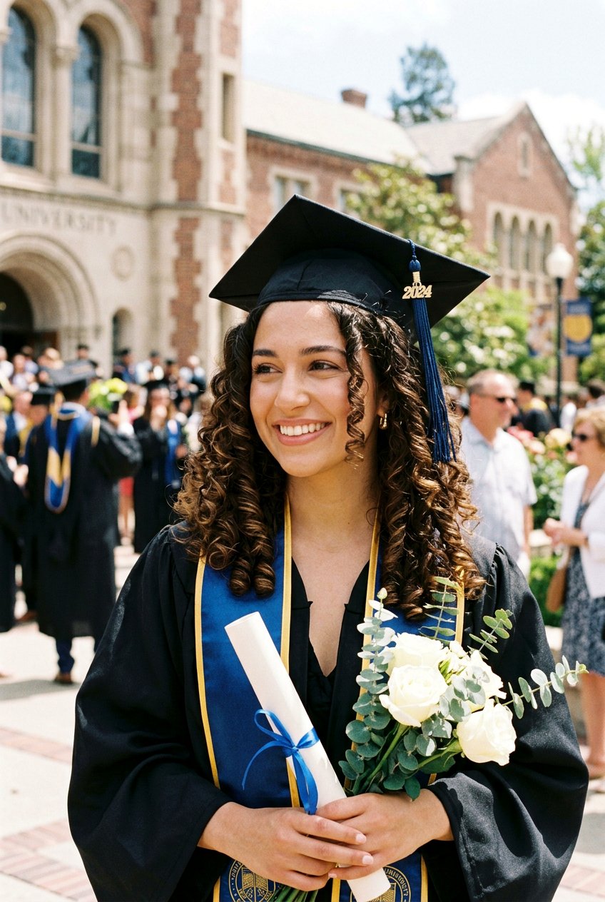 Classic Curls on Medium Length Hair - 20 graduation cap hairstyles - 20 graduation cap hairstyles